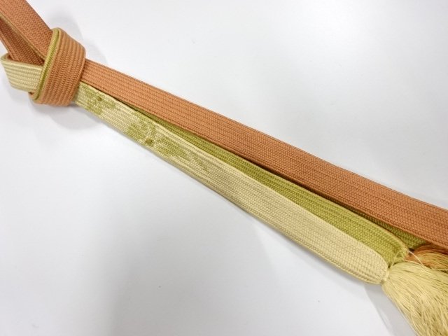 JAPANESE KIMONO / HAND-TIED OBIJIME CORD / SILK